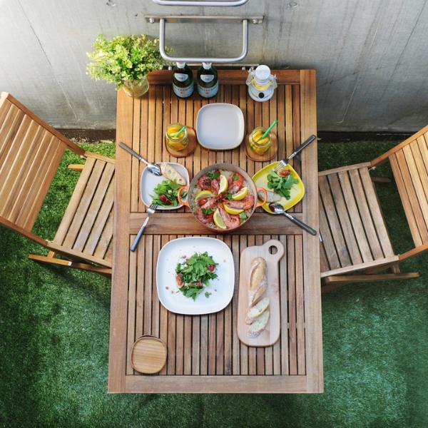 Nino　折りたたみテーブル　120×75cm　【折りたたみ アウトドアテーブル ガーデンテーブル ウッドテーブル ベランダ】