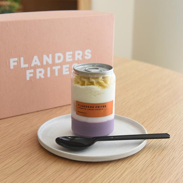 専門店が作ったスイートポテトパフェ缶 4個セット 金時芋カスタード・紅芋チョコレート／FLANDERS FRITES フランダースフリッツ【送料無料】  ｜ アンジェ web shop（本店）