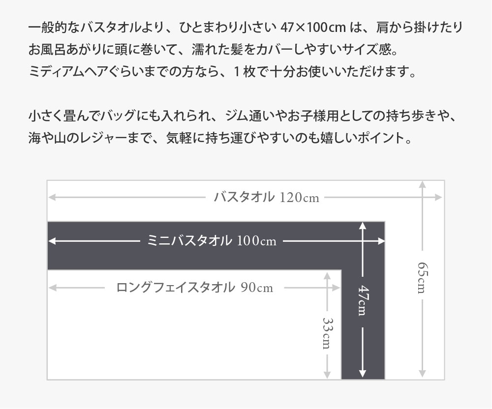 Bon Moment 47 100cm かさばらない大人のミニバスタオル ボンモマン 日本製 アンジェ Web Shop 本店