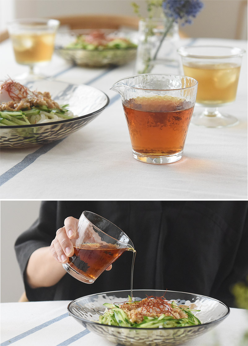 夏の食卓を彩る ドレッシングポット 片口 225ml 食洗機対応 日本製 グラシュー